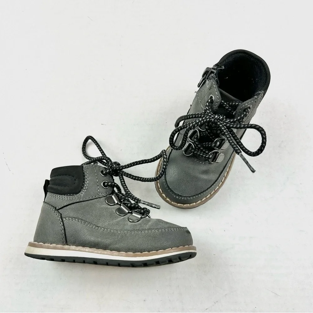 The Children Place Grey Zip/Tie Boots